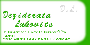 deziderata lukovits business card